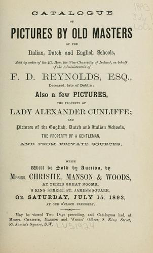 Pictures by old masters of the Italian, Dutch and English schools