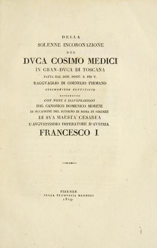Della solenne incoronazione del duca Cosimo Medici in gran-duca di Toscana