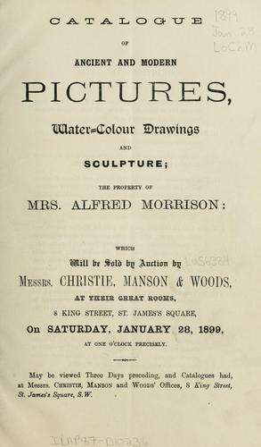 Catalogue of ancient and modern pictures, water-colour drawings and sculpture