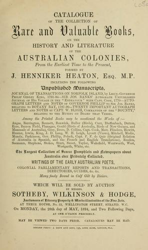 Rare and valuable books, on the history and literature of the Australian colonies
