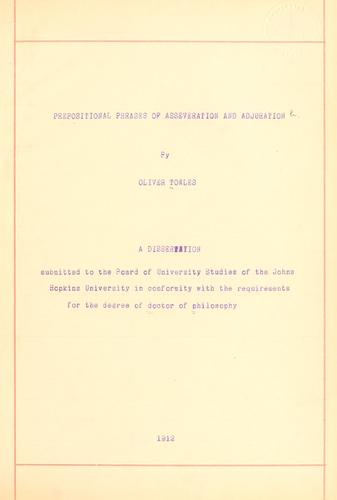 Prepositional phrases of asseveration and adjuration..