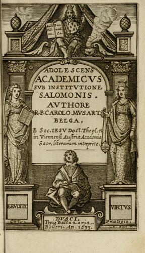 Adolescens academicus sub institutione Salomonis