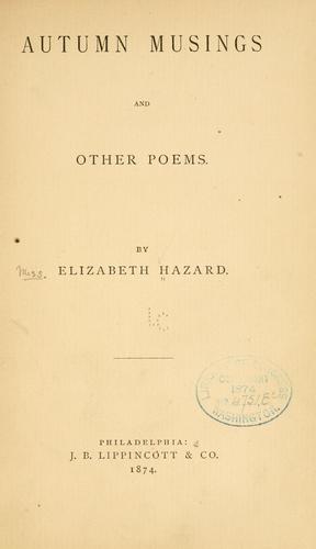 Autumn musings, and other poems