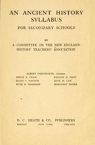 An ancient history syllabus for secondary schools