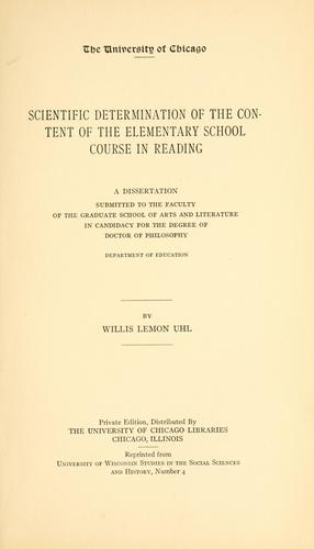 Scientific determination of the content of the elementary school course in reading ..