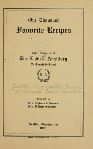 One thousand favorite recipes