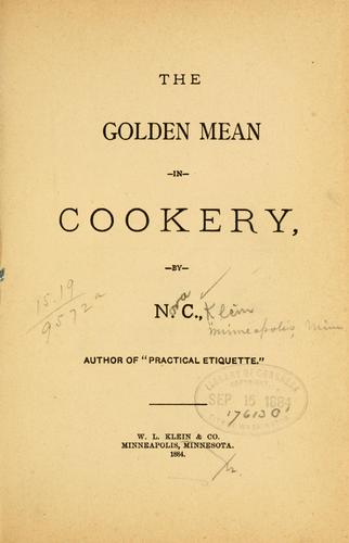 The golden mean in cookery