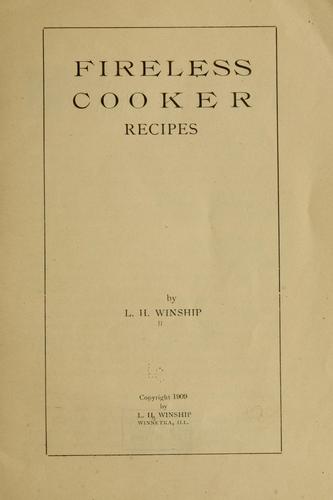 Fireless cooker recipes