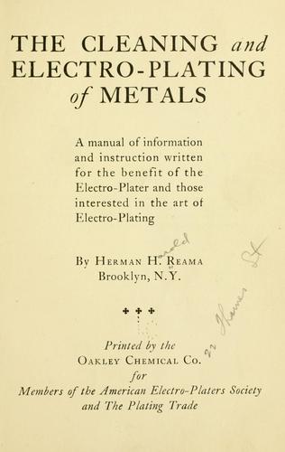 The cleaning and electro-plating of metals