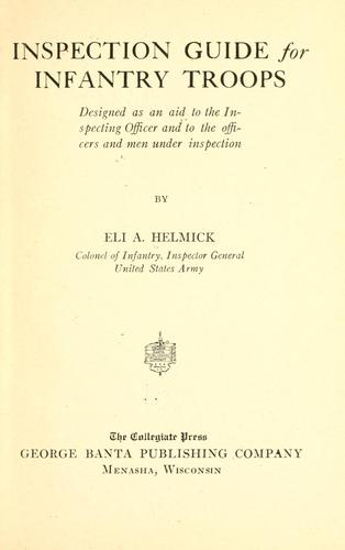 Inspection guide for infantry troops