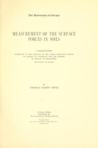 Measurement of the surface forces in soils ..