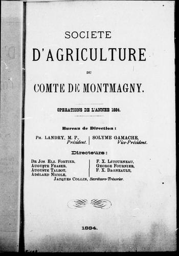 Opérations de l'année 1884