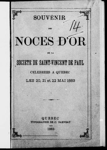 Souvenir des noces d'or de la Société de Saint-Vincent de Paul
