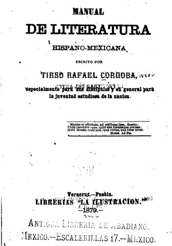 Manual de Literatura Hispano-mexicana