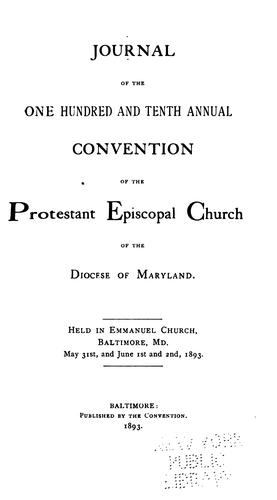 Journal of the ... Annual Convention, Diocese of Maryland