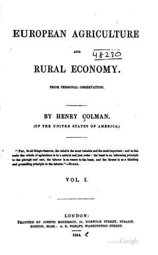 European Agriculture and Rural Economy. From Personal Observation