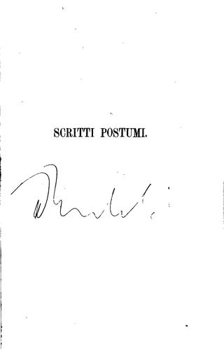 Scritti postumi di Massimo d'Azeglio