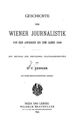 Geschichte der Wiener Journalistik
