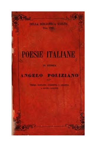 Poesie italiane di Messer Angelo Poliziano