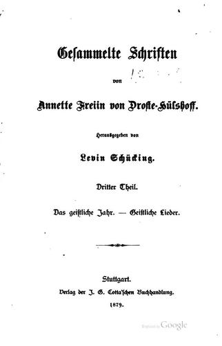 Gesammelte Schriften: Herausg. von Levin Schücking.