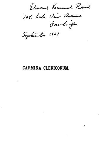 Carmina clericorum: student-lieder des mittelalters