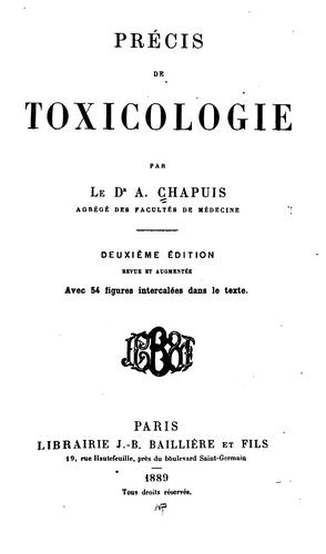 Précis de toxicologie