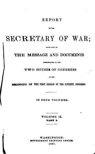 Annual Report of the Secretary of War