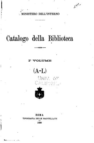 Catalogo della biblioteca ..