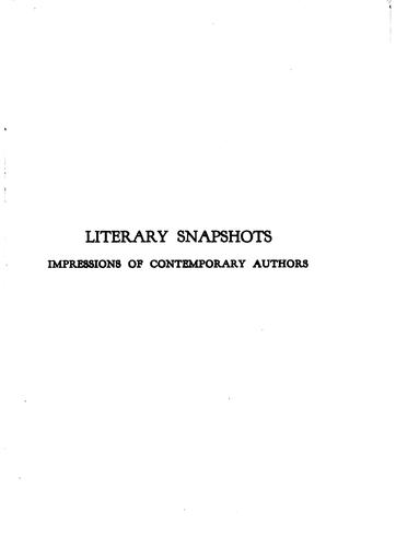 Literary Snapshots: Impressions of Contemporary Authors