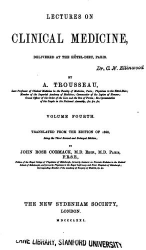 Lectures on clinical medicine delivered at the Hôtel-Dieu, Paris v. 5 1872