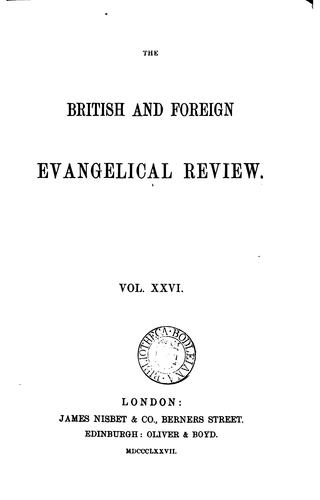 THE BRITISH AND FOREIGN EVANGELICAL REVIEW