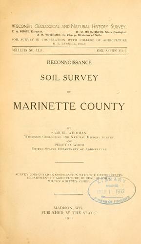Reconnoissance soil survey of Marinette county