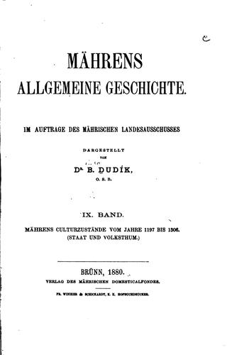 Mährens allgemeine Geschichte