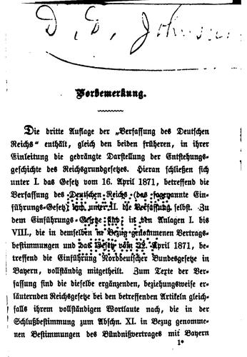 Verfassung des deutschen Reichs: Gegeben Berlin, den 16. April 1871: Text-ausgabe mit ...