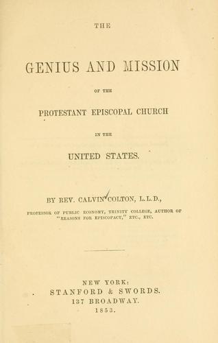 Genius and mission of the Protestant Episcopal Church in the United States