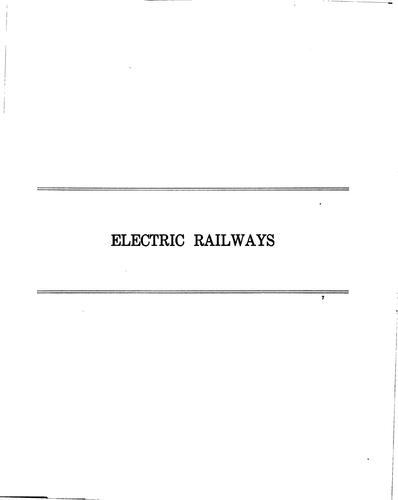 Census of Electrical Industries : 1917: Electric Railways