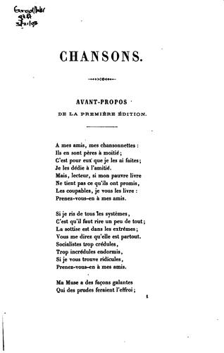 Chansons de Gustave Nadaud: avec un portrait de l'auteur et une chanson autographe