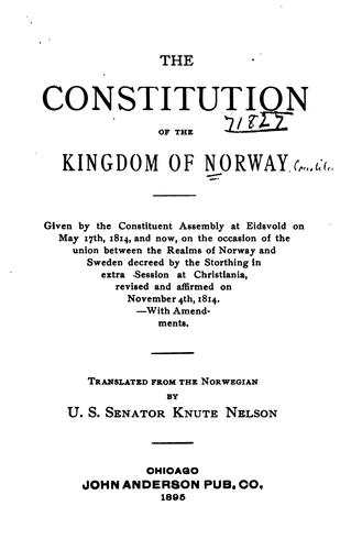 The Constitution of the Kingdom of Norway