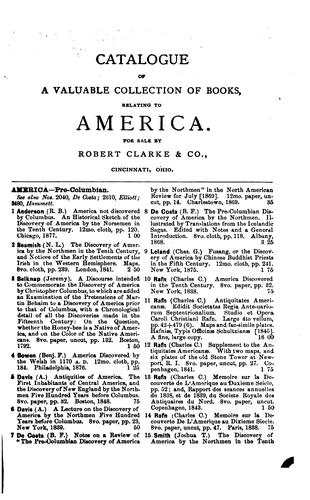 Bibliotheca Americana Catalogue of a valuable collection of books and pamphlets relating to America