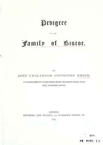 Pedigree of the family of Biscoe