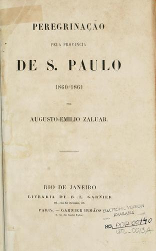 Peregrinação pela Província de S. Paulo (1860-1861)