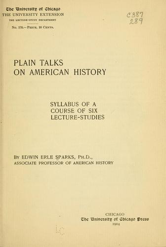 Plain talks on American history