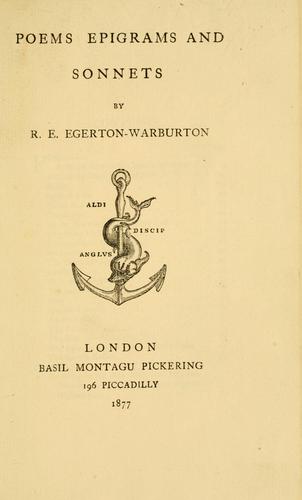Poems, epigrams and sonnets