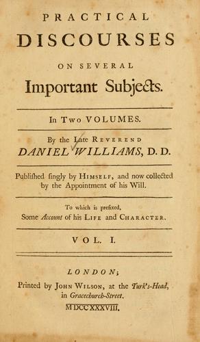Practical discourses on several important subjects
