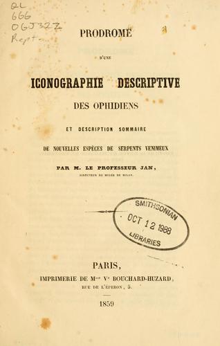 Prodrome d'une iconographie descriptive des ophidiens et description sommaire de nouvelles espèces de serpents venimeux