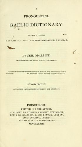 A pronouncing Gaelic dictionary
