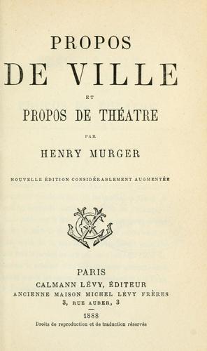 Propos de ville et propos de théâtre