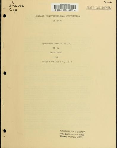 Proposed constitution to be submitted to voters on June 6, 1972