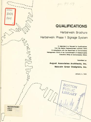 Qualifications, harborwalk brochure, harborwalk phase i signage system