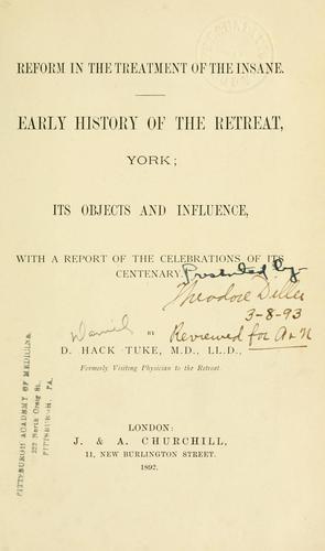 Reform in the treatment of the insane